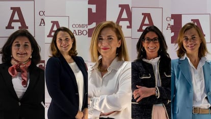 De izquierda a derecha: Ana Buitrago, Mabel Klimt, Teresa Mínguez, Ester Mocholí y Roberta Poza.