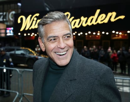 George Clooney, el 6 de febrero de 2025, durante la rueda de prensa de la obra de Broadway 'Good Night, and Good Luck', en el teatro Winter Garden de Nueva York.
