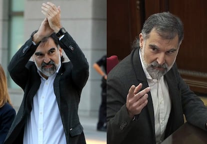 <b>Jordi Cuixart</b>. Igual que Sànchez, el president d'Òmnium Cultural espera la sentència a la presó des de fa gairebé dos anys. Sempre ha defensat la seva actuació aquell 20 de setembre i ha minimitzat que s'enfilés damunt d'un vehicle de la Guàrdia Civil.