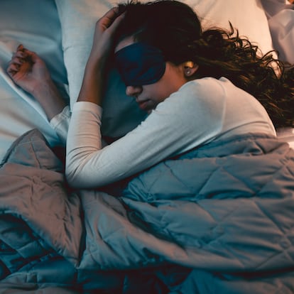 Female Getting Good Rest With The Help Of Sleeping Mask And Ear Plugs