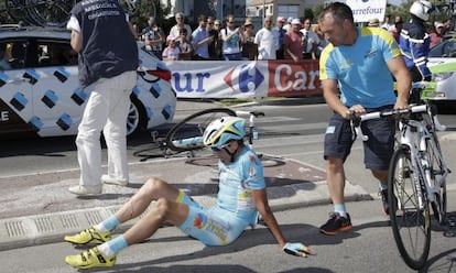Brajkovic, tras su caída en la sexta etapa del Tour.