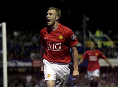 Fletcher celebra el tanto de la victoria ante el Portsmouth