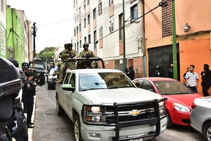 An operation against members of La Unión Tepito in the Guerrero neighborhood of Mexico City in 2020.