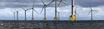 Parque de eólica marina de Iberdrola en aguas de Alemania.
