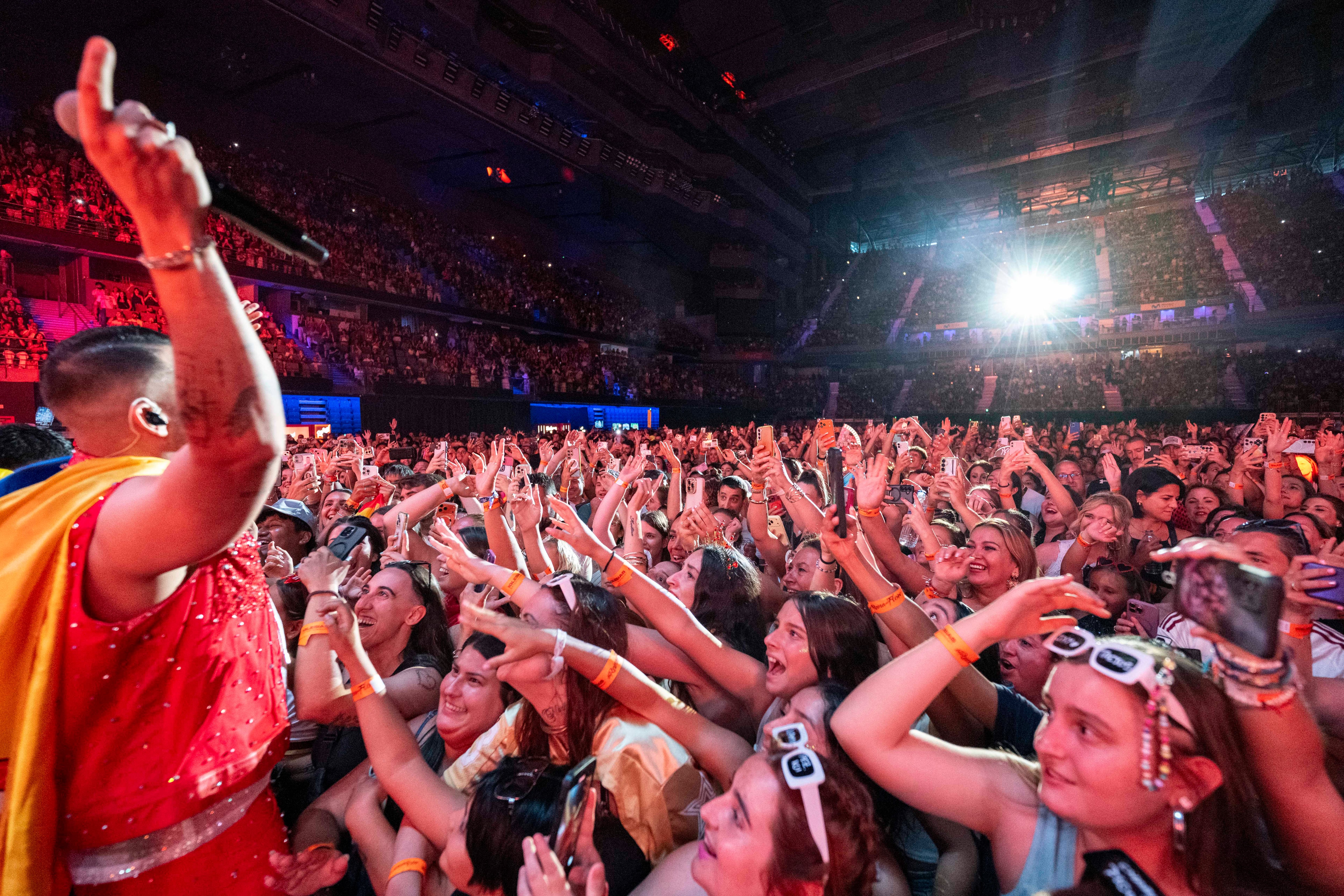 Ambiente en la pista general del Movistar Arena, durante el concierto de 'La reina del flow', la semana pasada en Madrid.
