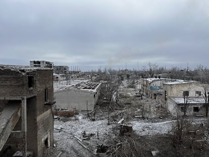 El municipio de Chasiv Yar, Ucrania, arrasado por la guerra, en febrero de 2025.