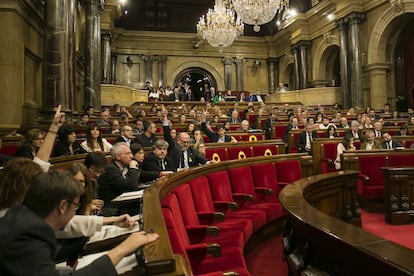 Moment d'una votació al Parlament.