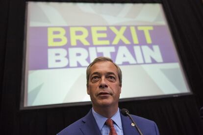 LONDON, ENGLAND - JULY 04: UKIP Leader Nigel Farage speaks at a press conference at the The Emmanuel Centre on July 4, 2016 in London, England. Mr Farage today said he would be standing down as leader of UKIP during a press conference to outline his party's plan for 'Brexit' following the referendum which saw the United Kingdom vote to leave the European Union. (Photo by Jack Taylor/Getty Images)