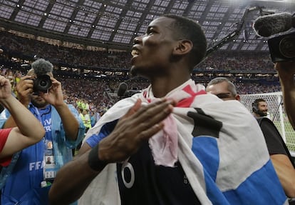 Paul Pogba, celebra la victoria.