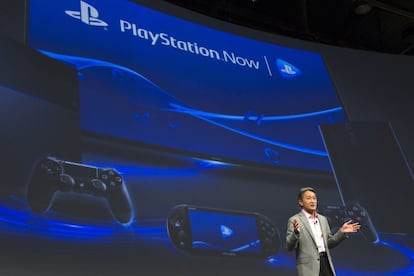 El presidente de Sony Corporation Kazuo Hirai cuenta las novedades de Sony Playstation y servicios relacionados como la televisión en la nube PlayStation Vue.