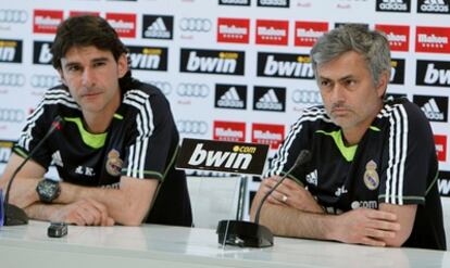 Karanka y Mourinho, en la rueda de prensa.