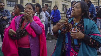 La comunidad indígena de Minga, en Bogotá, en 2017. 