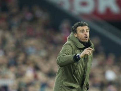 Luis Enrique, durante el partido.