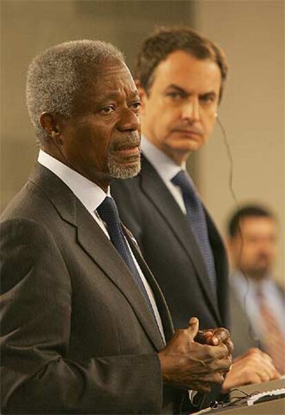 Kofi Annan y José Luis Rodríguez Zapatero, en La Moncloa.