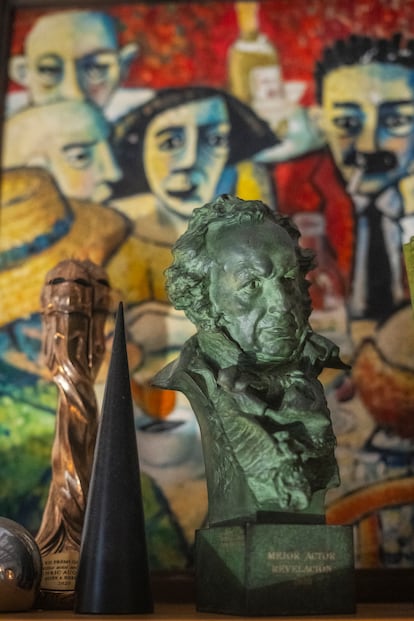 El Goya al mejor actor revelación, recibido en 2020 por su papel en 'Quien a hierro mata', en la casa de Auquer, un apartamento de 60 metros cuadrados en el turístico barrio del Born de Barcelona.