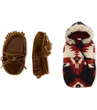 Ya os hemos contado que el 'look navajo' pega con fuerza este otoño. Y no solo para adultos, también para niños. Los mocasines y el saco son de Ralph Lauren y cuestan 42 y 250 euros. (aprox.)