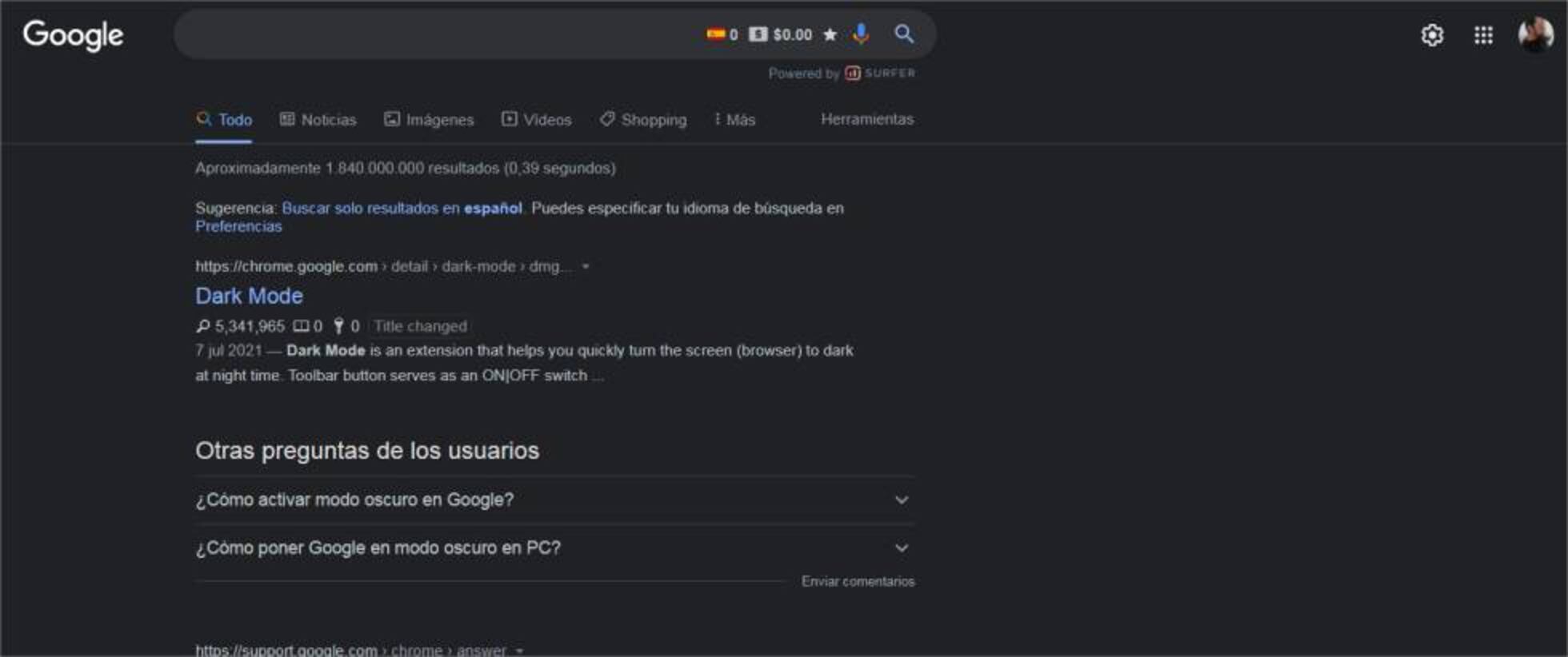 El modo oscuro de Google mejora de forma notable con su última ...