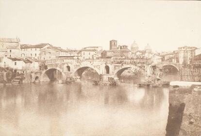 'Vista del Ponte Rotto en Roma' (hacia 1850).