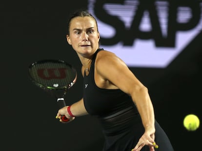 Aryna Sabalenka, durante el partido contra Maria Sákkari.