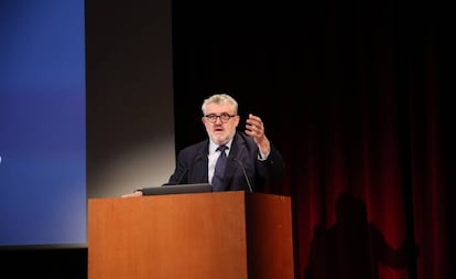 Miguel Falomir, director del Museo del Prado, este miércoles durante la conferencia 'Presente y futuro de los museos mundiales'.