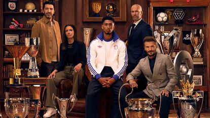 Imagen promocional de 'EA Sports FC 25', con Gianluigi Buffon, Aitana Bonmatí, Jude Bellingham, Zinedine Zidane y David Beckham.