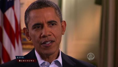 El presidente Obama durante su entrevista en directo en CBS.