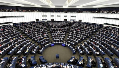  El Parlamento Europeo, durante la sesión plenaria de este martes.
