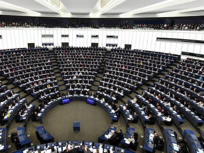  El Parlamento Europeo, durante la sesión plenaria de este martes.
