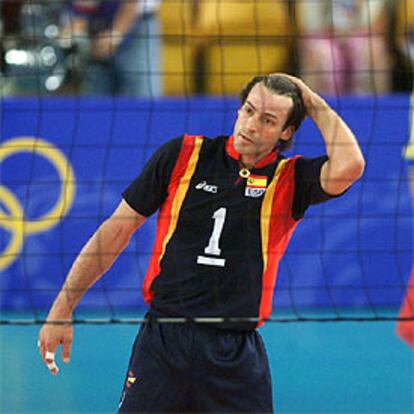 Rafa Pascual se lamenta tras una jugada en los Juegos Olímpicos de Sydney 2000.
