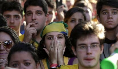 A torcida brasileira, durante a partida com o Chile.