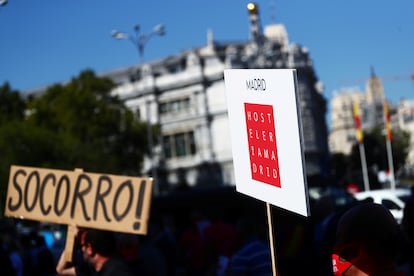 Imagen de una manifestación de hosteleros en la capital.