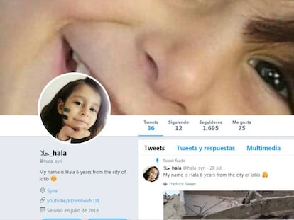 Captura de pantalla del perfil en Twitter de Hala.