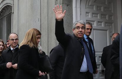 Francesc Homs, abans d'entrar a la seu del Tribunal Suprem a Madrid.
