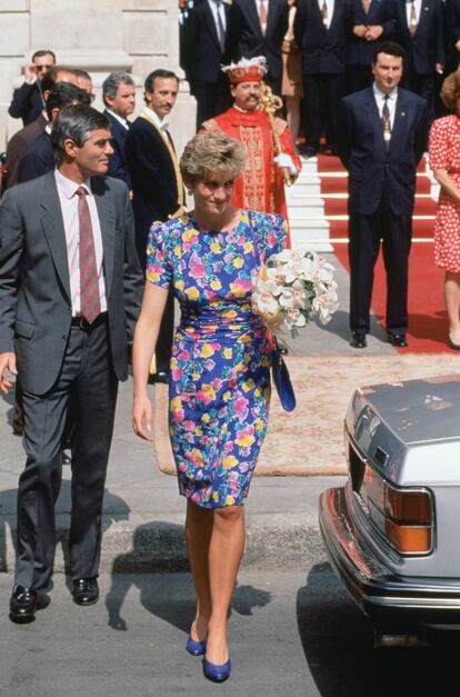 La princesa Diana en su visita a Sevilla en 1992.