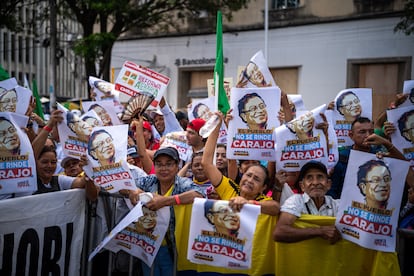 Simpatizantes de Gustavo Petro en Barranquilla (Colombia), el 20 de mayo.