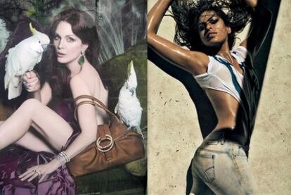 Julianne Moore y Eva Mendes en sendas campañas publicitarias