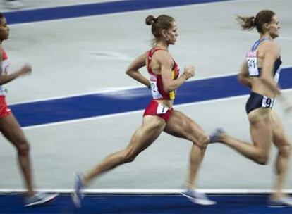 Natalia Rodríguez (en el centro), en la semifinal del viernes.