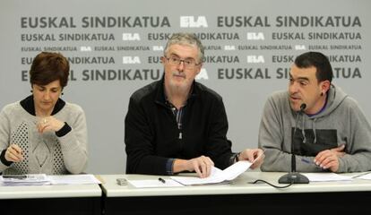 El secretario general de ELA, Adolfo Muñoz, este martes en Bilbao.