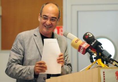 Martin Garitano, durante su conferencia en Prada de Conflent.