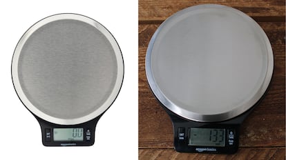 Cuatro básculas digitales de cocina.