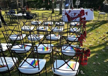 Los preparativos para una boda en un restaurante de la localidad en una imagen cedida.