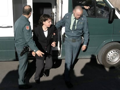 Noelia de Mingo, al ser trasladada al juicio en la Audiencia Provincial.