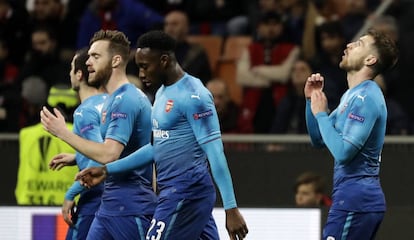 Ramsey celebra o segundo gol inglês em Milão.