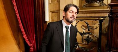 Oriol Pujo, en el Parlament.