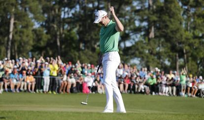 Danny Willett, tras su último golpe en el 18.