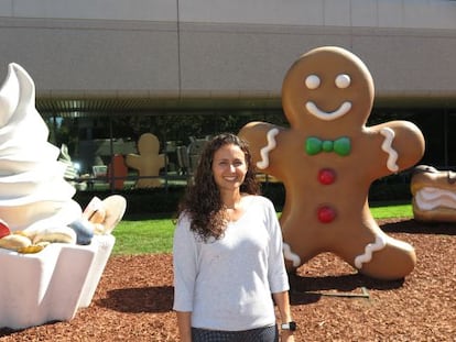 Carolina Parada en el edificio dedicado a Android en la sede de Google.