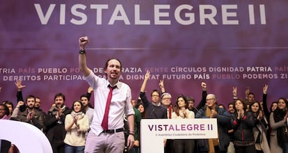 Pablo Iglesias, en la clausura de la Asamblea Ciudadana de Podemos Vistalegre II. 