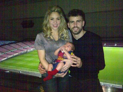 La foto que Gerard Piqué colgó en Twitter tras el partido con el Milan.