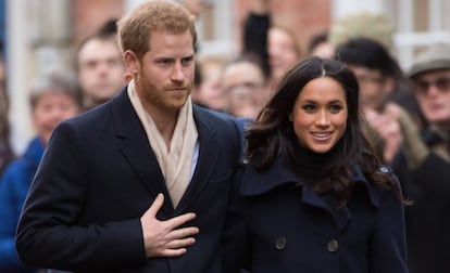 Enrique de Inglaterra y Meghan Markle, en Londres.