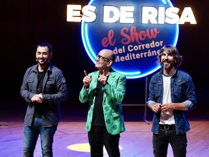 Javier Sancho, José Corbacho y Santi Millán, durante el espectáculo.